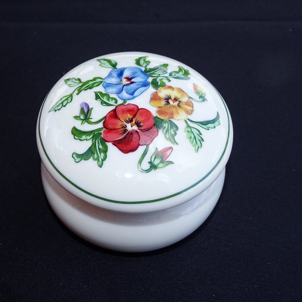 Hinged Floral Trinket Box by Partylite